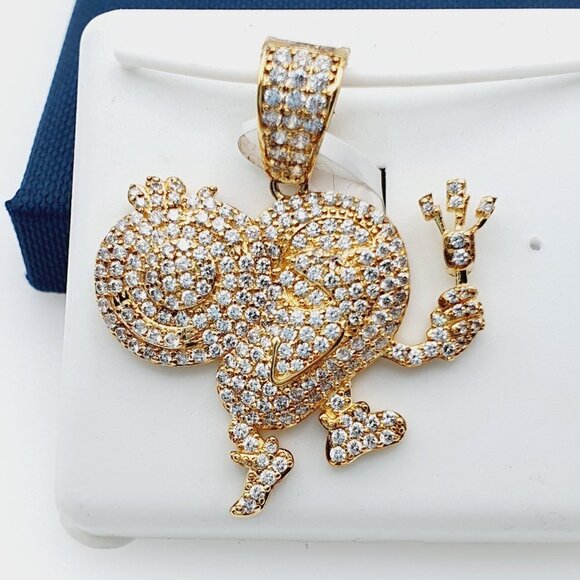 - "14K Gold Plated Cubic Zircon Pendant, EVBRS399 - Picture 5 of 9